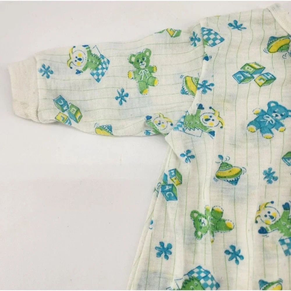 Vintage 70s 80s JCPenney Toddletime Infant Baby Long Sleep Gown L/S 14.5-18 Lbs.